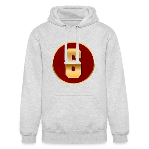 Number 6 in Gold Varsity Font - Unisex Heavyweight Hoodie