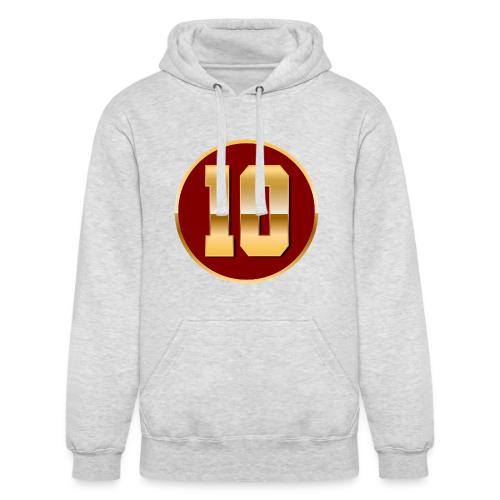Number 10 in Gold Varsity Font - Unisex Heavyweight Hoodie