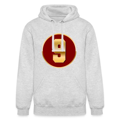 Number 9 in Gold Varsity Font - Unisex Heavyweight Hoodie