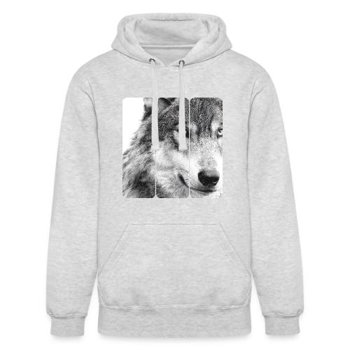 Wolf Face Triptych: Silent Alpha - Unisex Heavyweight Hoodie