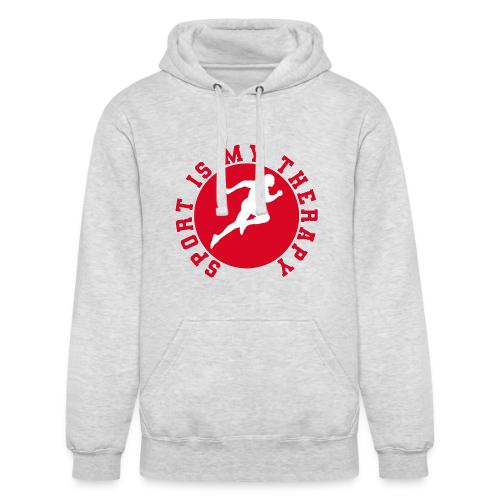 Sport Is My Therapy – Running Motivation Badge - Unisex Heavyweight Hoodie