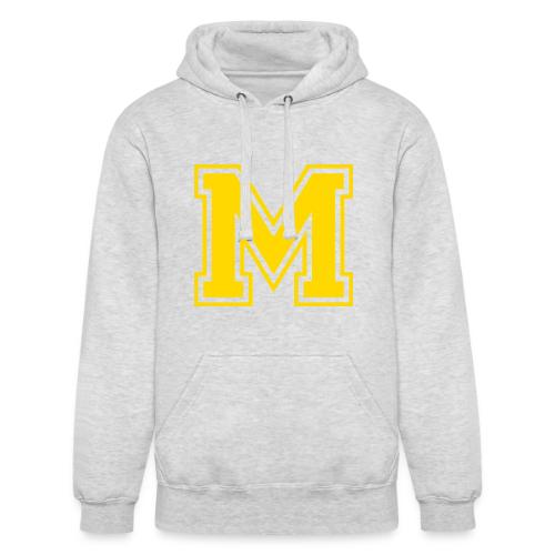 Letter M – Capital Athletic Alphabet Monogram - Unisex Heavyweight Hoodie