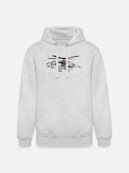 Helicopter in action - Unisex Heavyweight Hoodie - ash gray