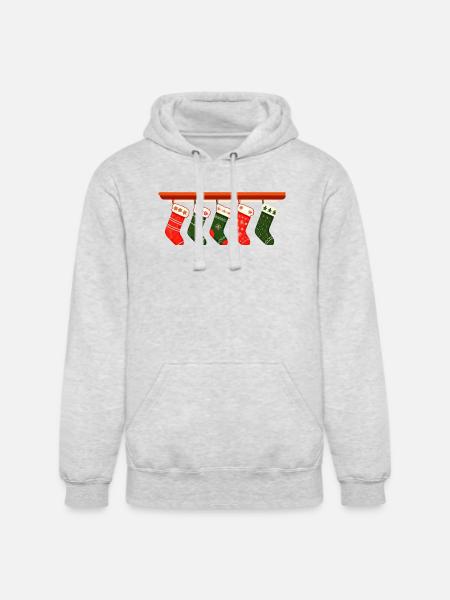 christmas socks t shirt design - Unisex Heavyweight Hoodie - ash gray