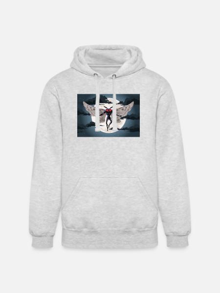 the mothman - Unisex Heavyweight Hoodie - ash gray