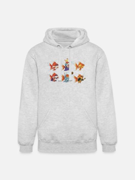 Wacky Goldfish Clown - Unisex Heavyweight Hoodie - ash gray