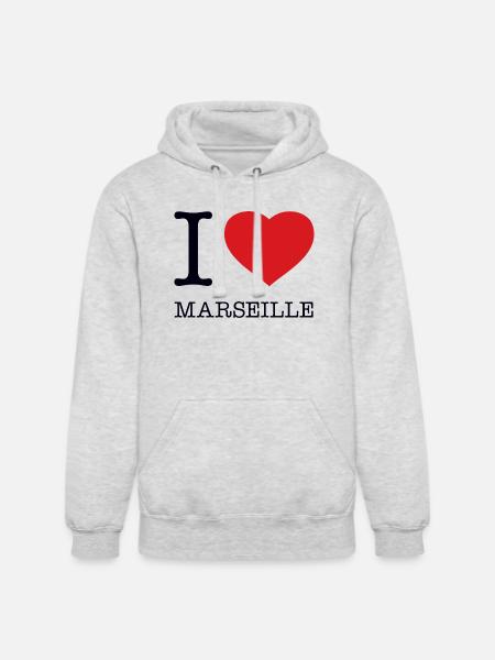 I love Marseille - Unisex Heavyweight Hoodie - ash gray