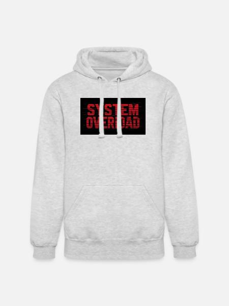 System Overload Glitch Text - Unisex Heavyweight Hoodie - ash gray