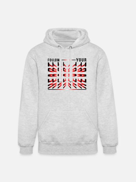 Crimson Kaleidoscope Glyphs - Unisex Heavyweight Hoodie - ash gray