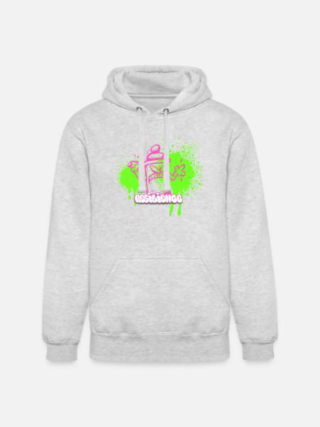 Neon Graffiti Spray Can Character - Unisex Heavyweight Hoodie - ash gray