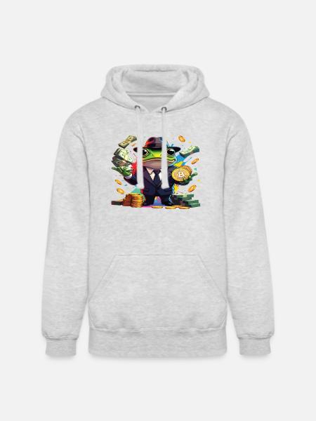 Crypto Frog Tycoon - Unisex Heavyweight Hoodie - ash gray
