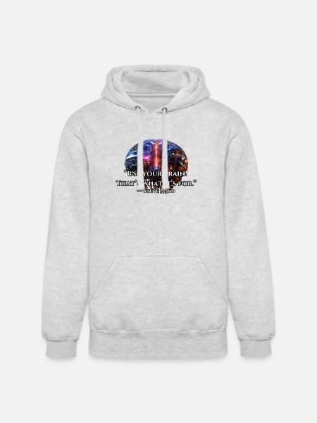 Neon Circuit Brain - Unisex Heavyweight Hoodie - ash gray