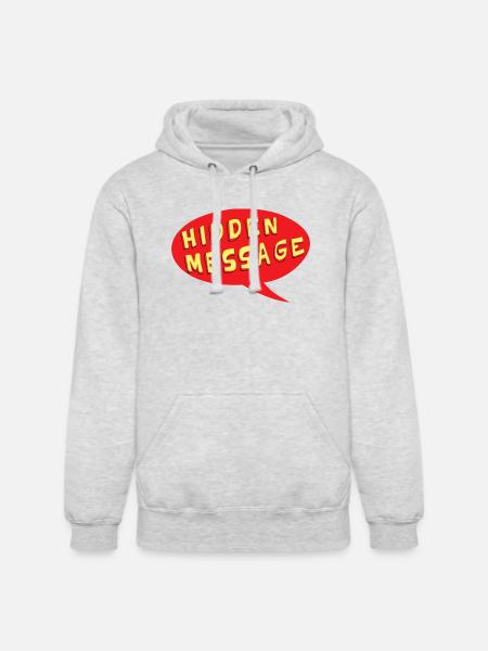 Hidden Message Speech Bubble - Unisex Heavyweight Hoodie - ash gray
