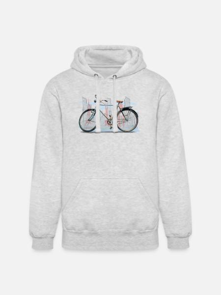 Rustic City Bicycle Sketch - Unisex Heavyweight Hoodie - ash gray