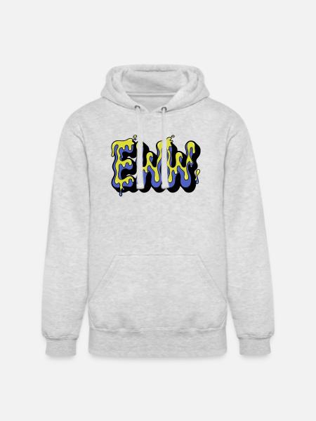 comic-speech-bubble--neon-slime-texture-inside- - Unisex Heavyweight Hoodie - ash gray