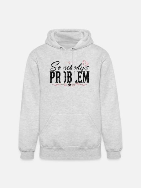 Somebody's Problem Typography - Unisex Heavyweight Hoodie - ash gray