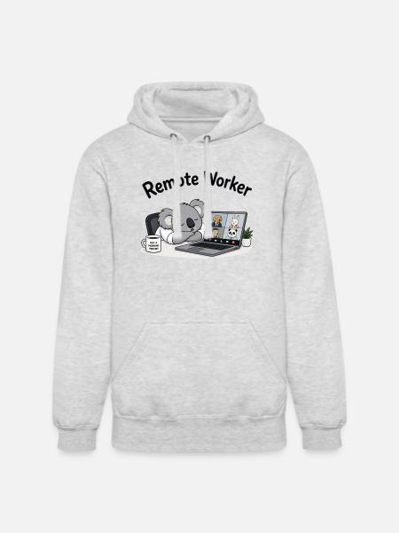 Remote Worker - Unisex Heavyweight Hoodie - ash gray