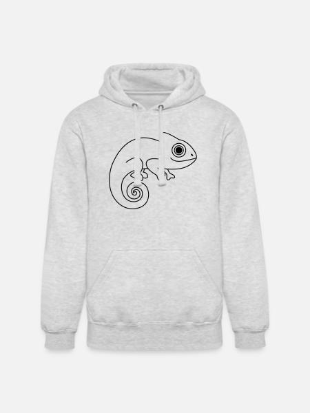 Cute chameleon - Unisex Heavyweight Hoodie - ash gray
