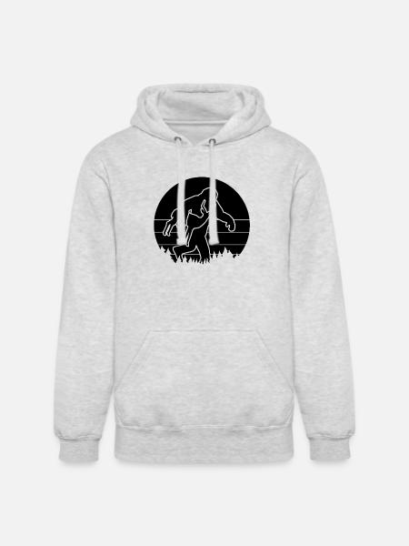 Bigfoot Carrying Antelope Funny - Unisex Heavyweight Hoodie - ash gray