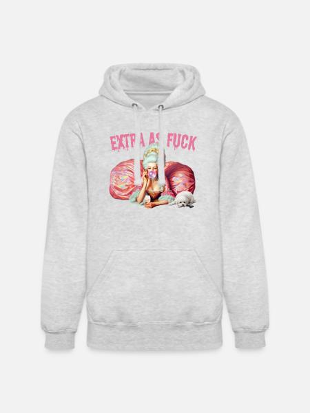 Rococo Bubblegum Queen - Unisex Heavyweight Hoodie - ash gray