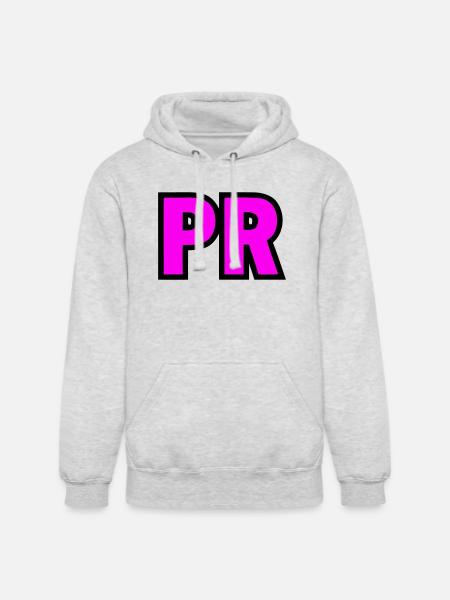 PR Initials Block Logo - Unisex Heavyweight Hoodie - ash gray
