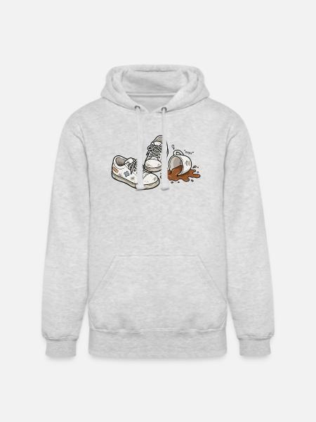 Coffee Spill Sneakers - Unisex Heavyweight Hoodie - ash gray