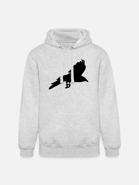 Raven, Crow - Unisex Heavyweight Hoodie - ash gray