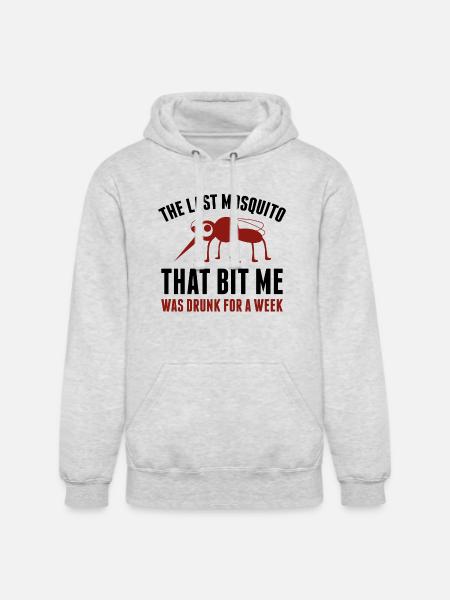 Drunk Mosquito - Unisex Heavyweight Hoodie - ash gray