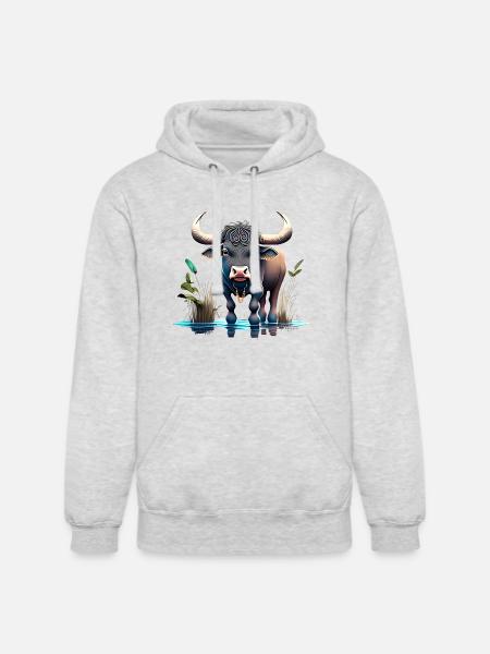 Water Buffalo - Unisex Heavyweight Hoodie - ash gray