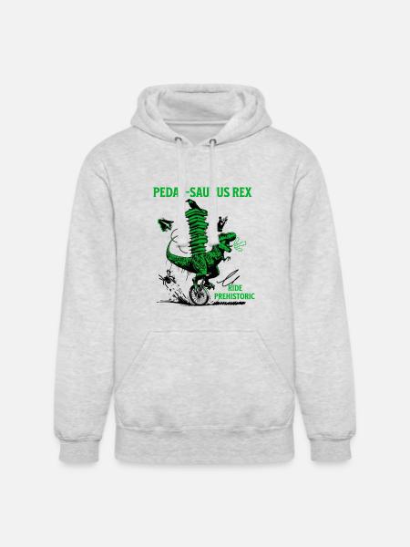 Pedal-Saurus Rex – Ride Prehistoric - Unisex Heavyweight Hoodie - ash gray