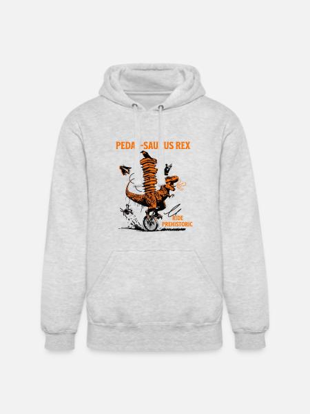 Pedal-Saurus Rex – Ride Prehistoric - Unisex Heavyweight Hoodie - ash gray