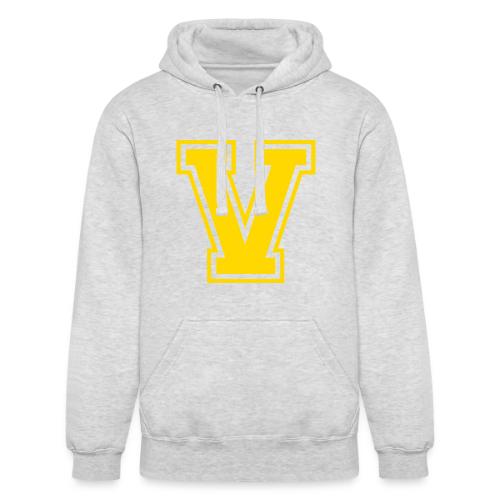 Letter V – Capital Athletic Alphabet Monogram - Unisex Heavyweight Hoodie