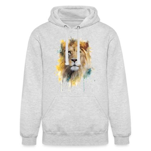 Watercolor Lion Portrait - Unisex Heavyweight Hoodie