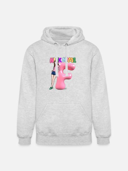 Nick Name F - Unisex Heavyweight Hoodie - ash gray