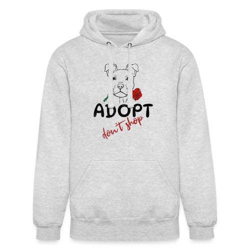 Retro Adopt Dont Shop Cute Puppy Rose Tee - Unisex Heavyweight Hoodie