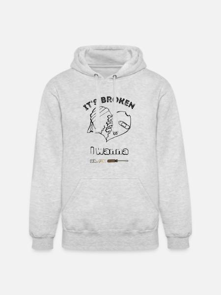 My heart is broken - Unisex Heavyweight Hoodie - ash gray