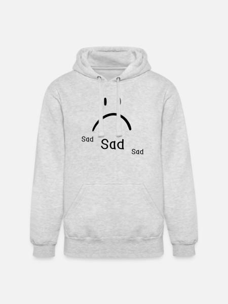 sad face - Unisex Heavyweight Hoodie - ash gray
