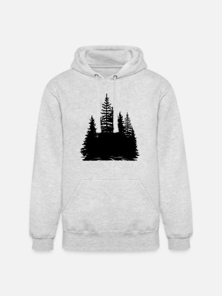 pine trees - Unisex Heavyweight Hoodie - ash gray