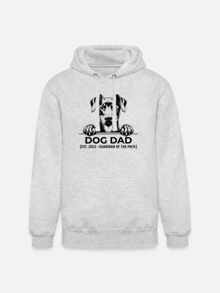 Dog Dad Guardian Tee - Unisex Heavyweight Hoodie - ash gray