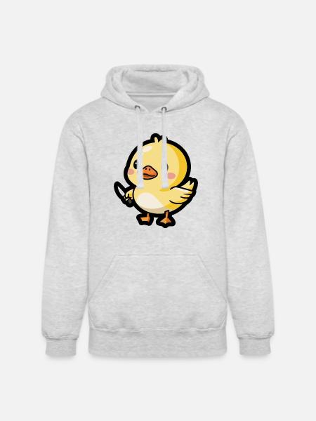 Ducky Defender - Unisex Heavyweight Hoodie - ash gray