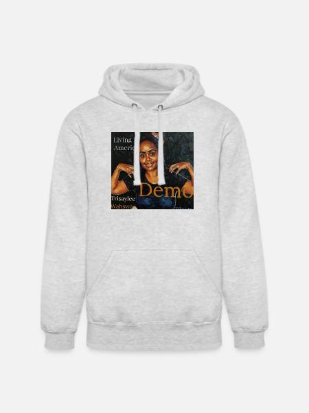 Living in America Portrait Tee - Unisex Heavyweight Hoodie - ash gray