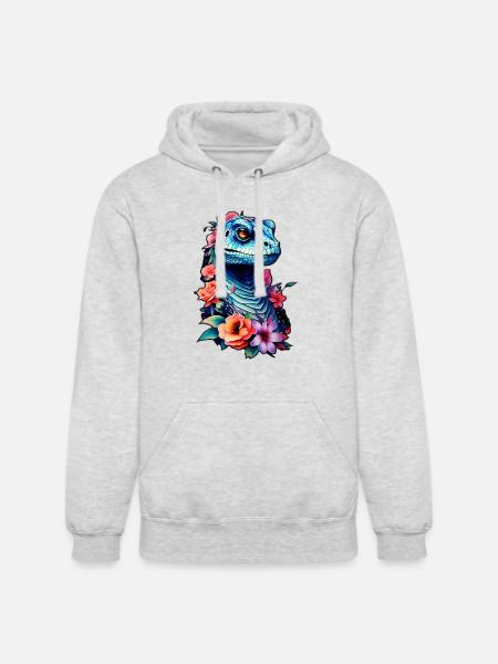 raptor blue - Unisex Heavyweight Hoodie - ash gray