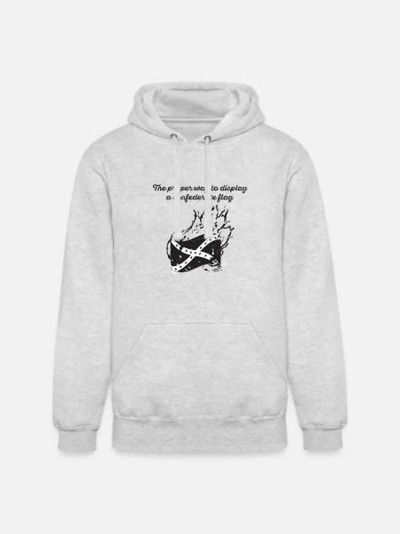 Burn the Confederate Flag - Unisex Heavyweight Hoodie - ash gray