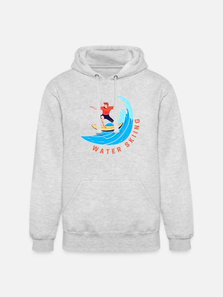 skiing On the water - Unisex Heavyweight Hoodie - ash gray
