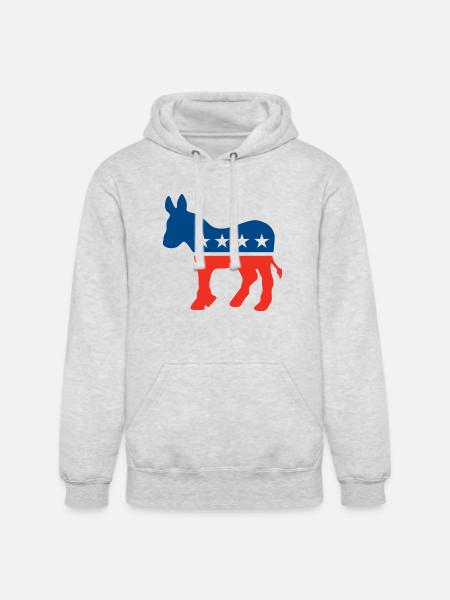 Democrat Logo - Unisex Heavyweight Hoodie - ash gray