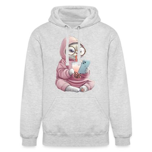 Cool Cat Bubble Tea Cartoon Design - Unisex Heavyweight Hoodie