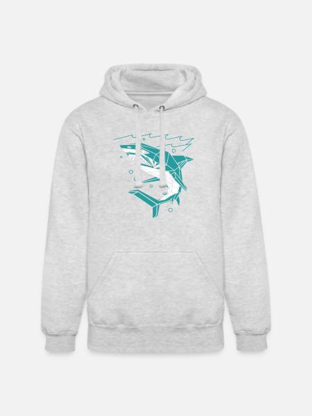 Polygon Shark - Unisex Heavyweight Hoodie - ash gray