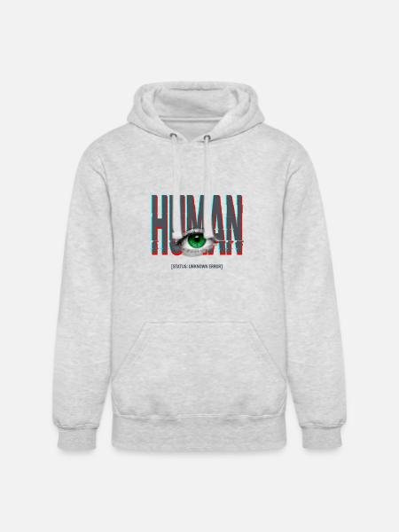 Human Glitch Eye - Unisex Heavyweight Hoodie - ash gray
