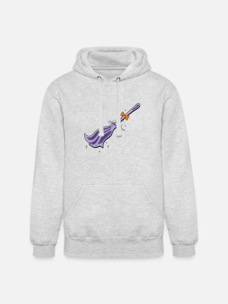 Witchy Broom - Unisex Heavyweight Hoodie - ash gray