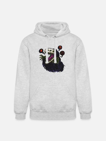 The Grim Reapersaur - Unisex Heavyweight Hoodie - ash gray
